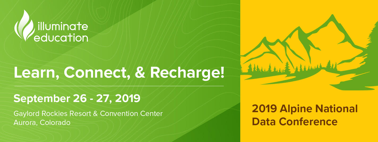 2019 Alpine National Data Conference landing page header banner
